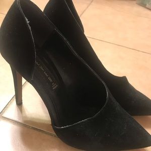 Black suede heels. Perfect for your holiday party